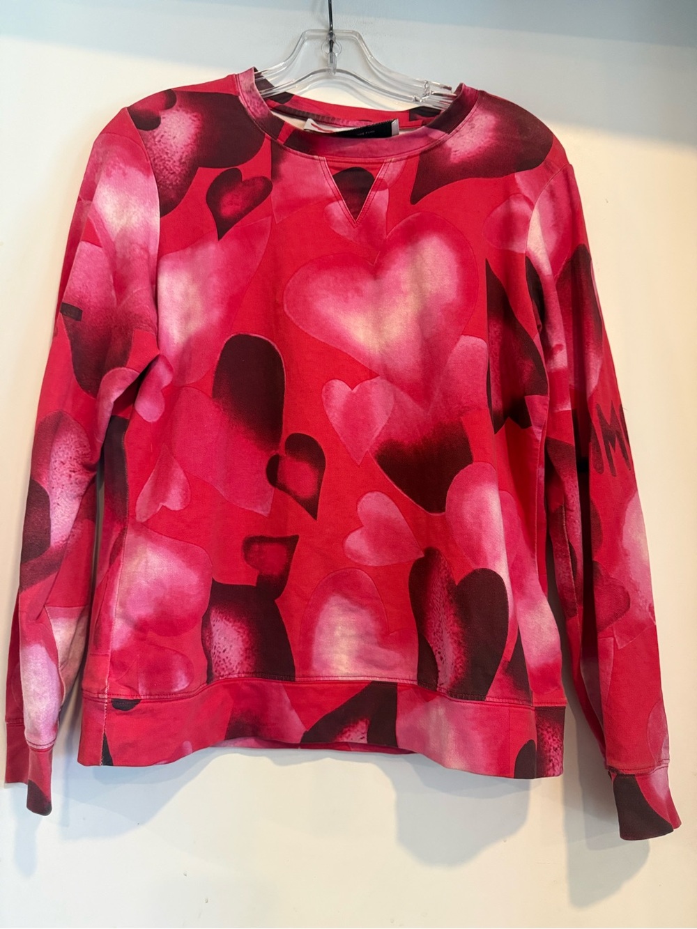 VALENTINO L'Amour Red Modal Sweatshirt Sweater PullOver Jacket Small S 38 US XS